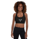 Sports: Tennis Rackets Padded Sports Bra - Black Trim