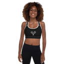 Sports: Tennis Rackets Padded Sports Bra - White Trim