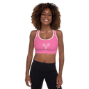 Sports: Tennis Rackets Padded Sports Bra - White Trim