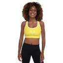 Sports: Tennis Rackets Padded Sports Bra - White Trim