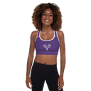 Sports: Tennis Rackets Padded Sports Bra - White Trim