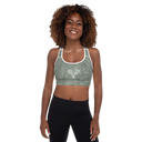 Sports: Tennis Rackets Padded Sports Bra - White Trim