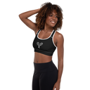 Sports: Tennis Rackets Padded Sports Bra - White Trim