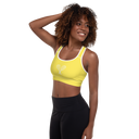 Sports: Tennis Rackets Padded Sports Bra - White Trim