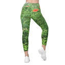 Nature: Loch Ness Poppies Leggings Crossover Waist with Pockets