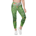 Nature: Loch Ness Poppies Leggings Crossover Waist with Pockets