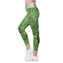 Nature: Loch Ness Poppies Leggings Crossover Waist with Pockets