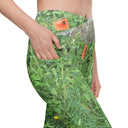 Nature: Loch Ness Poppies Leggings Crossover Waist with Pockets