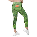 Nature: Loch Ness Poppies Leggings Crossover Waist with Pockets