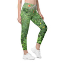 Nature: Loch Ness Poppies Leggings Crossover Waist with Pockets