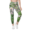 Nature: Historic Scottish Highland Castle Garden Flowers Leggings Straight Waist with Pockets