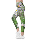 Nature: Historic Scottish Highland Castle Garden Flowers Leggings Straight Waist with Pockets