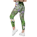 Nature: Historic Scottish Highland Castle Garden Flowers Leggings Straight Waist with Pockets