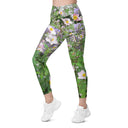 Nature: Historic Scottish Highland Castle Garden Flowers Leggings Straight Waist with Pockets