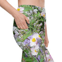 Nature: Historic Scottish Highland Castle Garden Flowers Leggings Straight Waist with Pockets