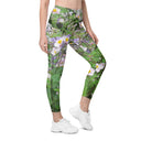 Nature: Historic Scottish Highland Castle Garden Flowers Leggings Straight Waist with Pockets