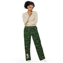 Vibe: Historic Scottish Highland Castle Garden Hedge and Flowers Unisex Wide-leg Pants